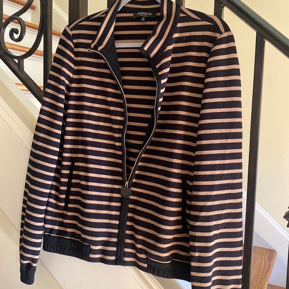 Lafayette 148 striped knit jacket